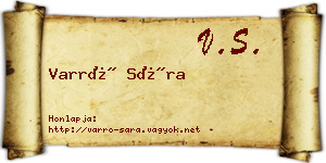Varró Sára névjegykártya