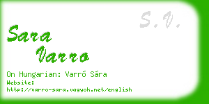 sara varro business card